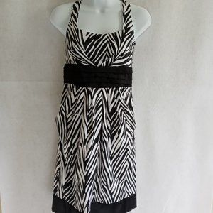 Wishes Zebra Print Sleeveless Dress Size 7